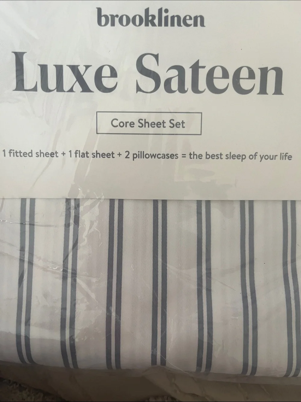 Brooklinen Core Sheet SetStriped Blue and White Full